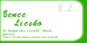 bence licsko business card